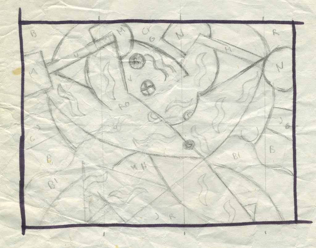 Claude Closky, ‘Weightlifter,’ 1984, preparatory drawing 2, lead pencil and felt-tip pen on paper, 10 x 13 cm.